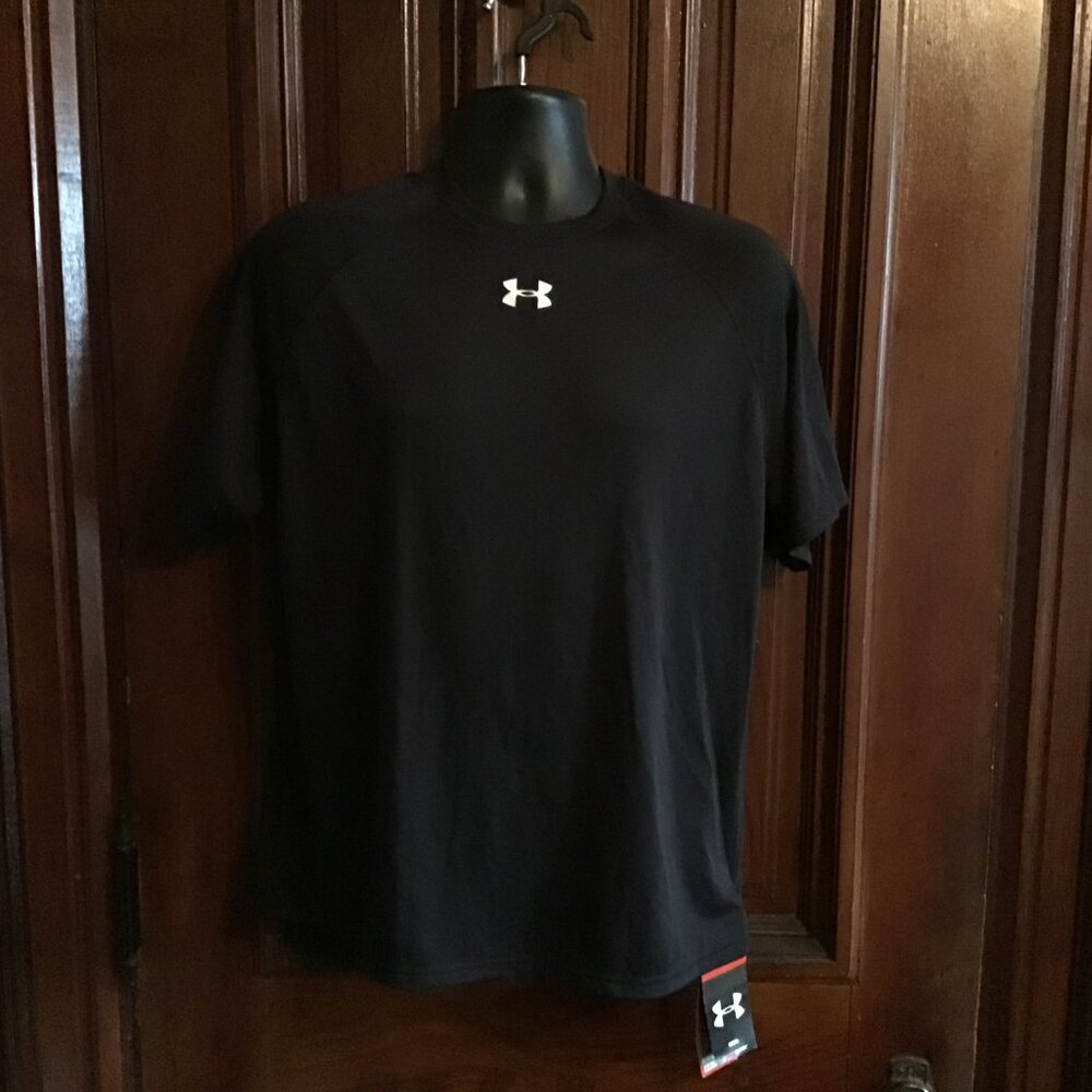 NWT Under Armour Loose Fit Work Out Top - Black T-shirt - Heat Gear - Training